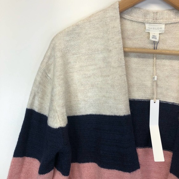 Caslon striped long cardigan sweater - medium - Picture 4 of 11